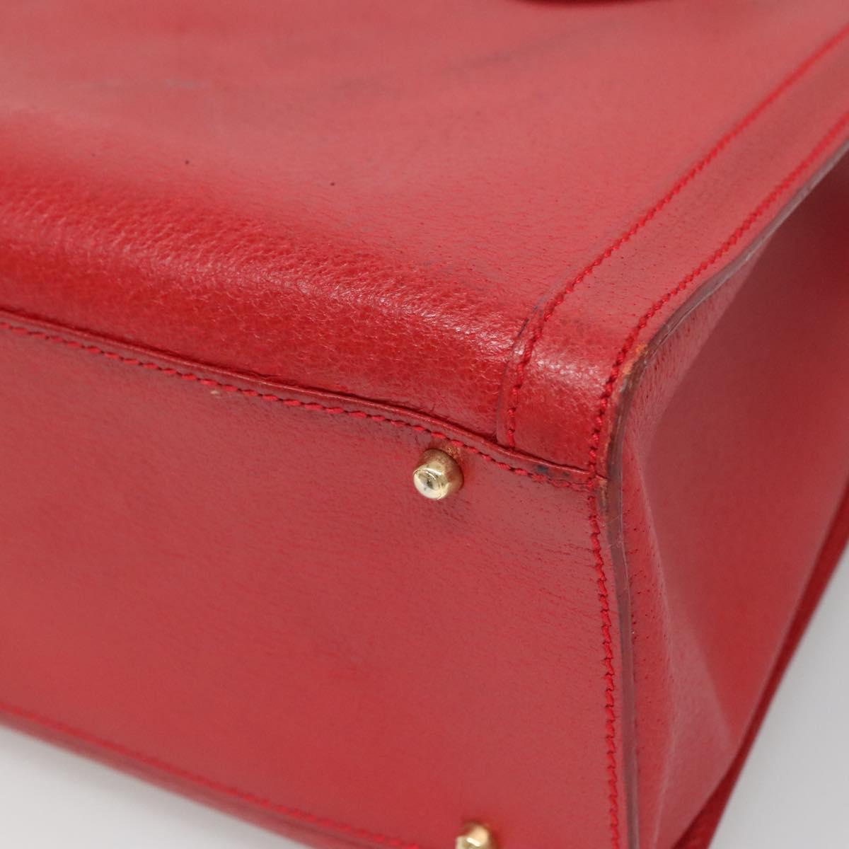 GUCCI Bamboo Hand Bag Leather Red Gold 002 2853 0260 0 Auth ep9268