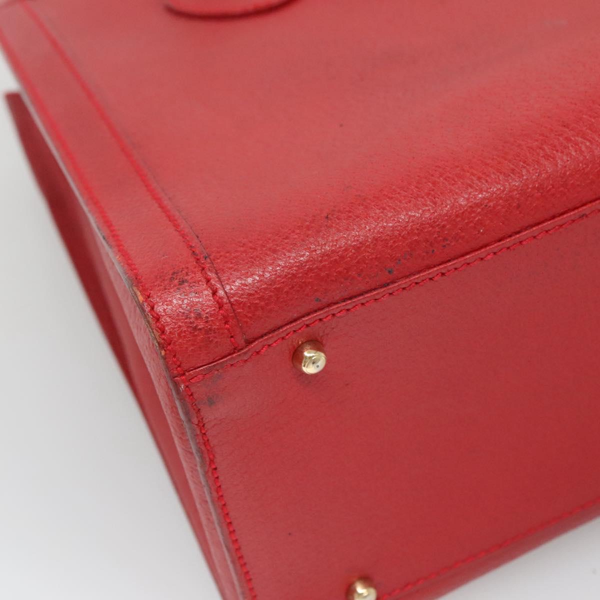 GUCCI Bamboo Hand Bag Leather Red Gold 002 2853 0260 0 Auth ep9268