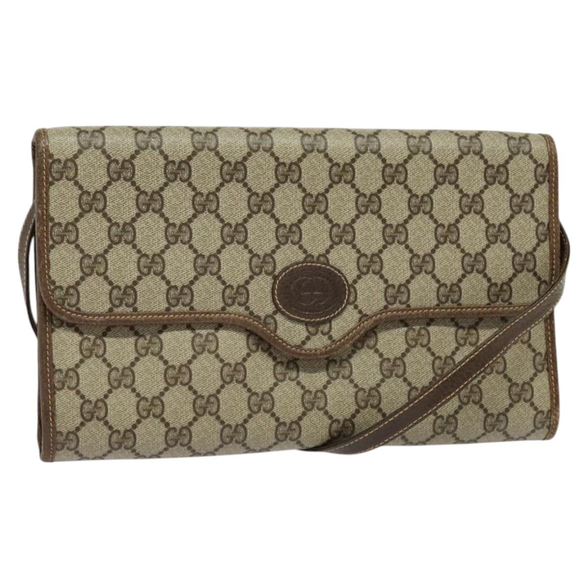 GUCCI GG Supreme Shoulder Bag PVC Beige Gold 004 106 0146 Auth ep9270