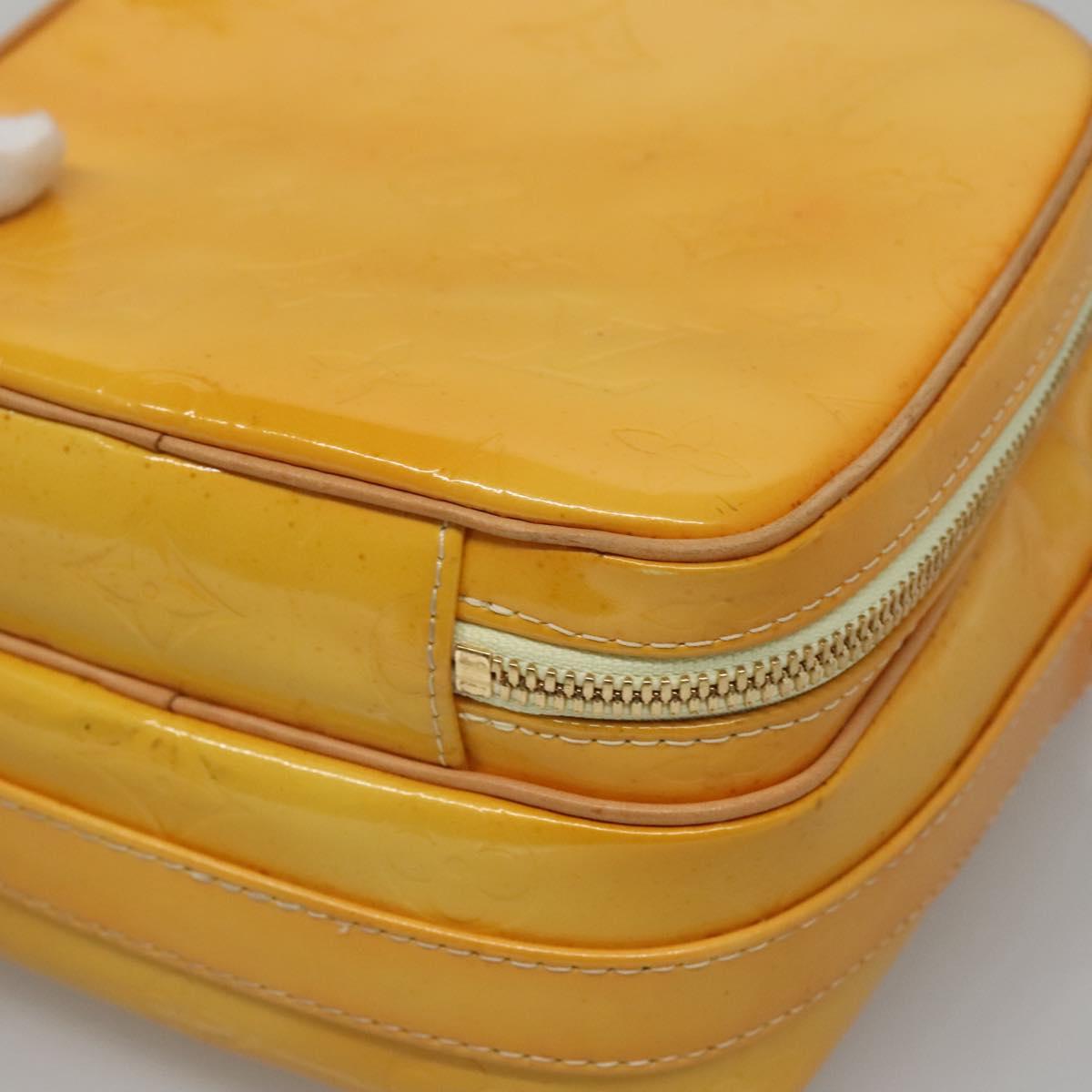 LOUIS VUITTON Monogram Vernis Wooster Bag Lime Yellow M91075 LV Auth ep9296