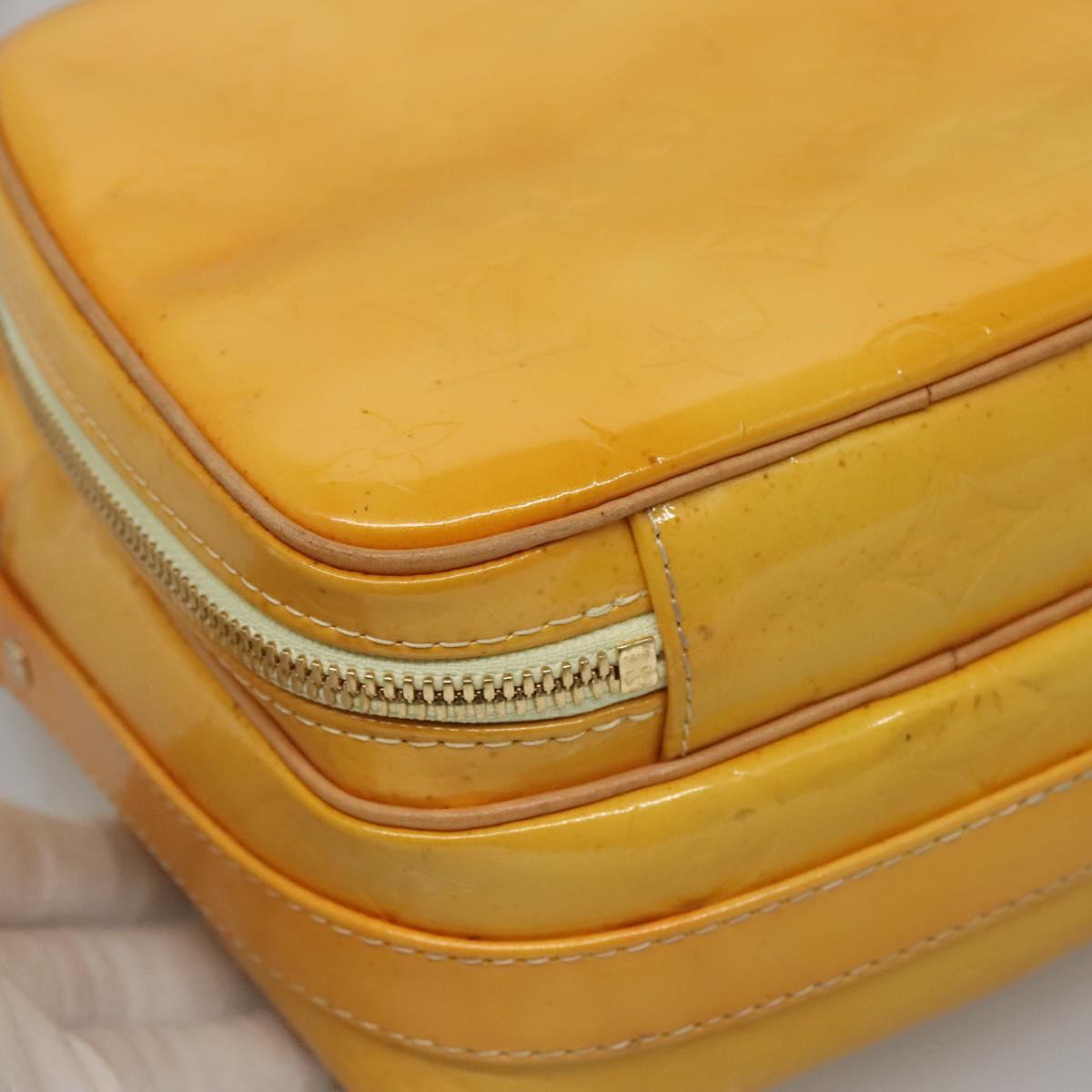 LOUIS VUITTON Monogram Vernis Wooster Bag Lime Yellow M91075 LV Auth ep9296