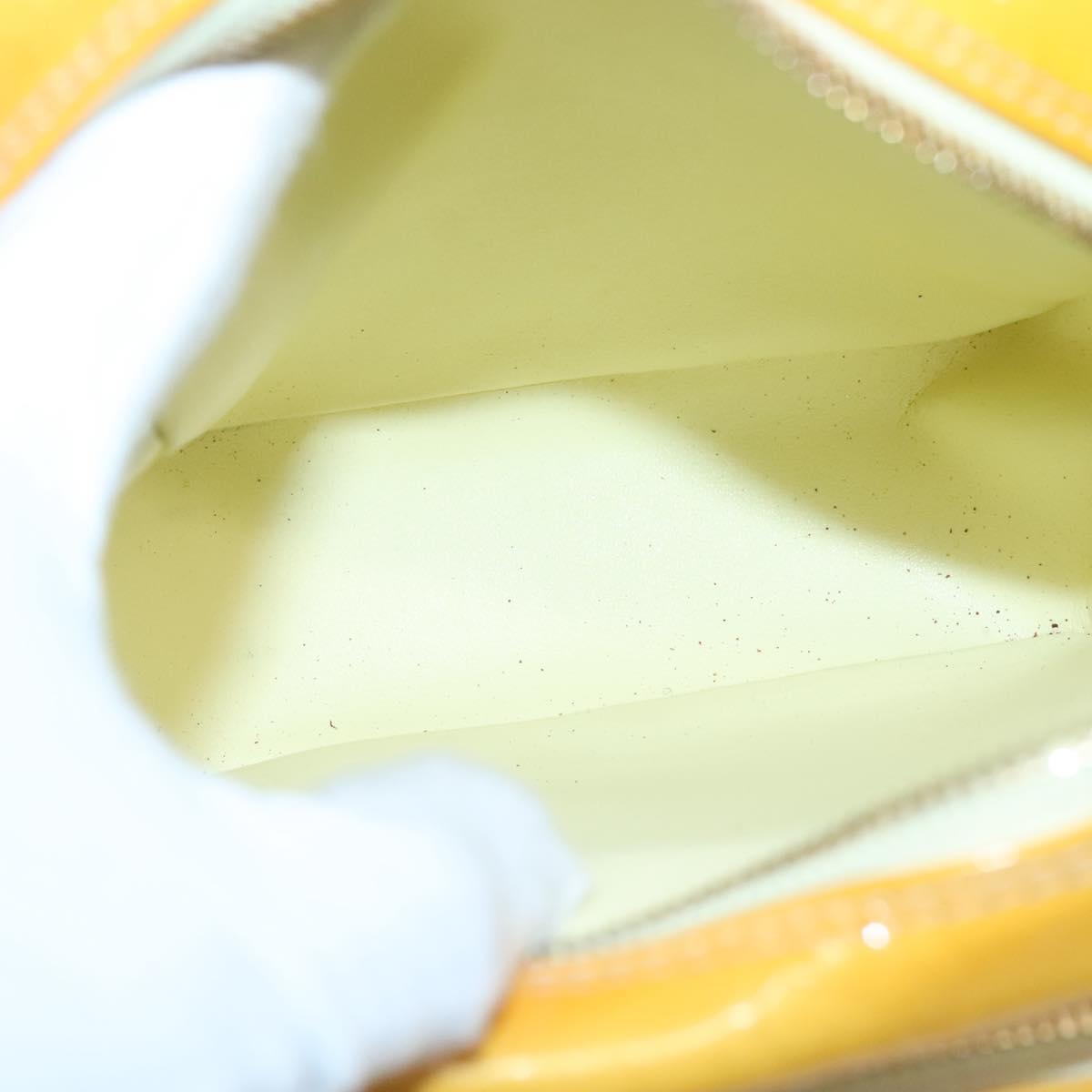 LOUIS VUITTON Monogram Vernis Wooster Bag Lime Yellow M91075 LV Auth ep9296