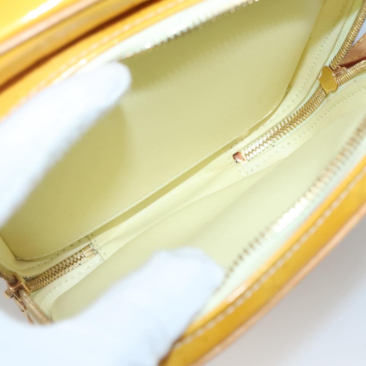 LOUIS VUITTON Monogram Vernis Wooster Bag Lime Yellow M91075 LV Auth ep9296