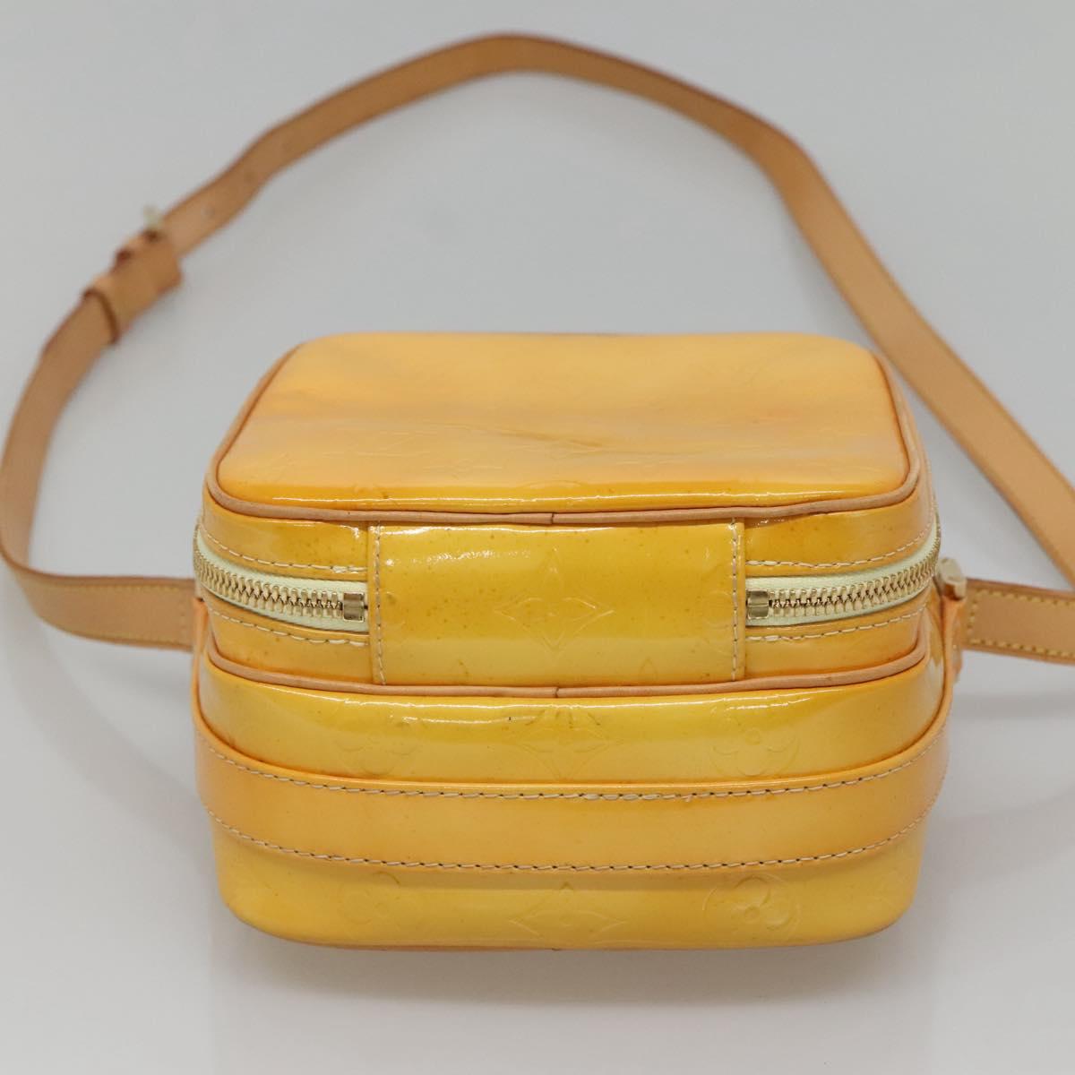 LOUIS VUITTON Monogram Vernis Wooster Bag Lime Yellow M91075 LV Auth ep9296