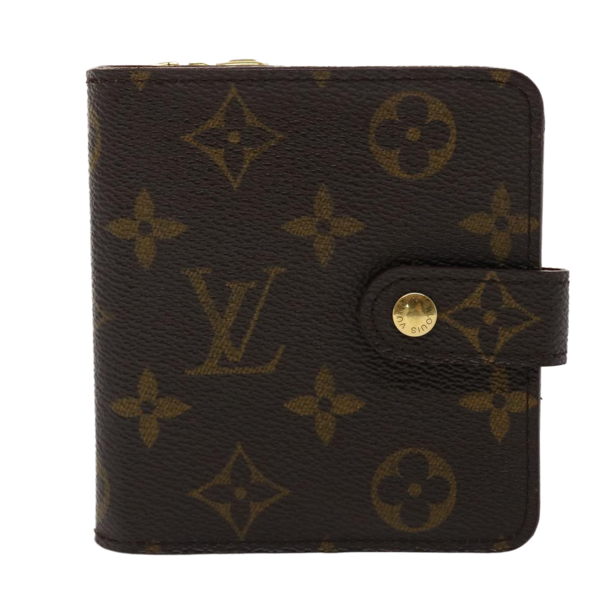 LOUIS VUITTON Monogram Compact Zip Wallet M61667 LV Auth ep930