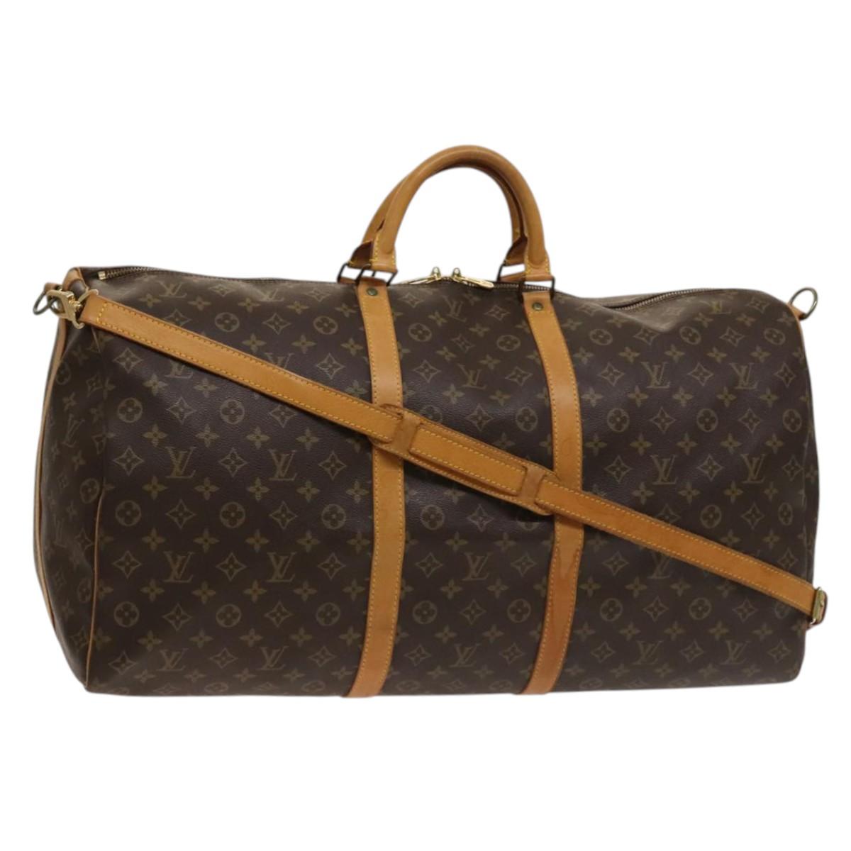 LOUIS VUITTON Monogram Keepall Bandouliere 60 Boston Bag M41412 LV Auth ep9307