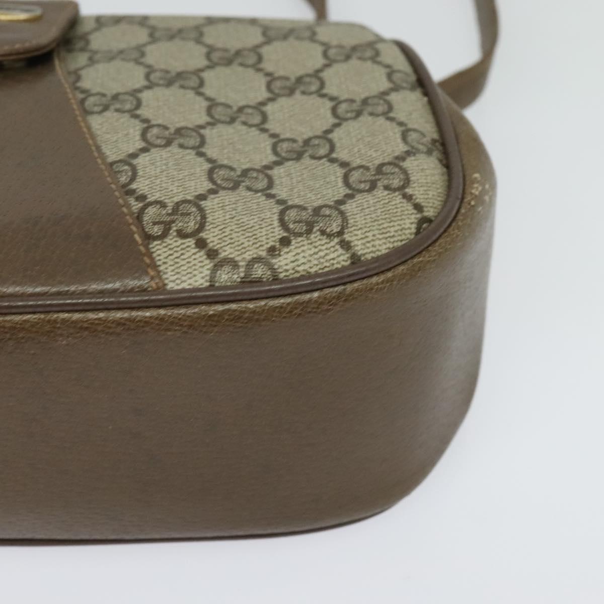 GUCCI GG Supreme Web Sherry Line Bag PVC Beige Gold 72 02 024 Auth ep9333