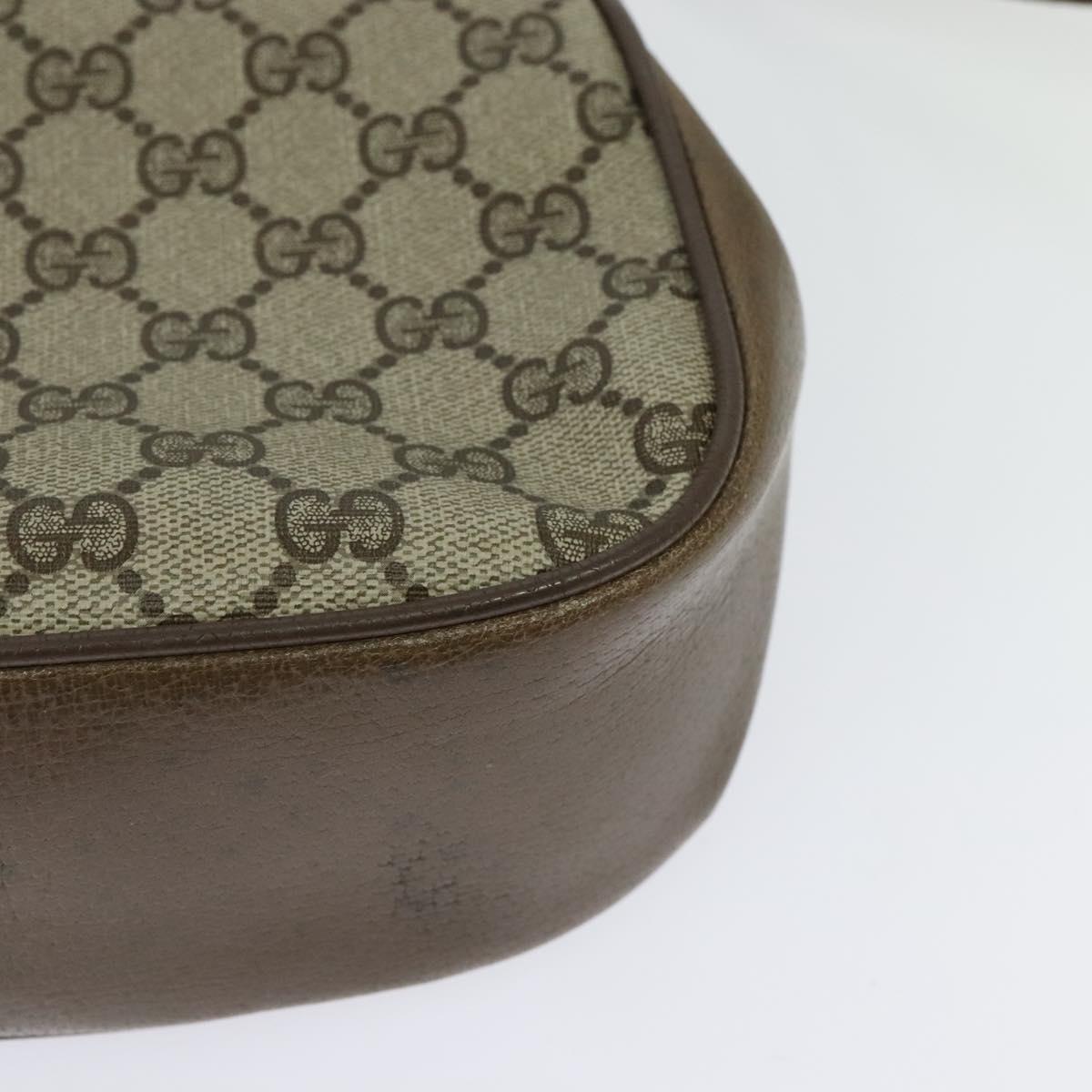 GUCCI GG Supreme Web Sherry Line Bag PVC Beige Gold 72 02 024 Auth ep9333