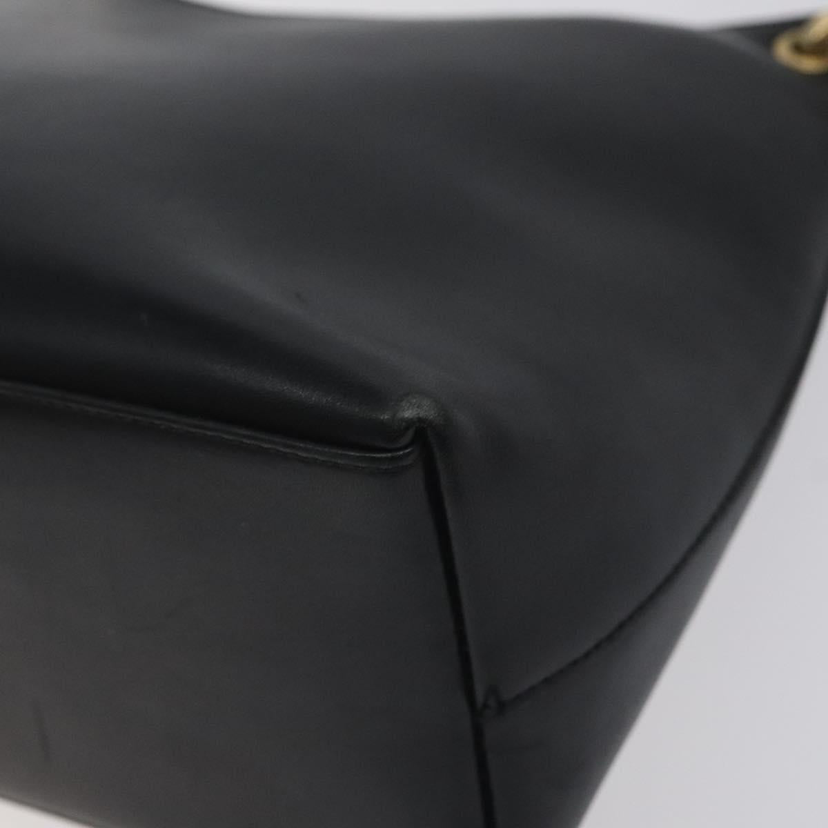 GUCCI Bamboo Hand Bag Leather Black Gold 001 3008 Auth ep9351