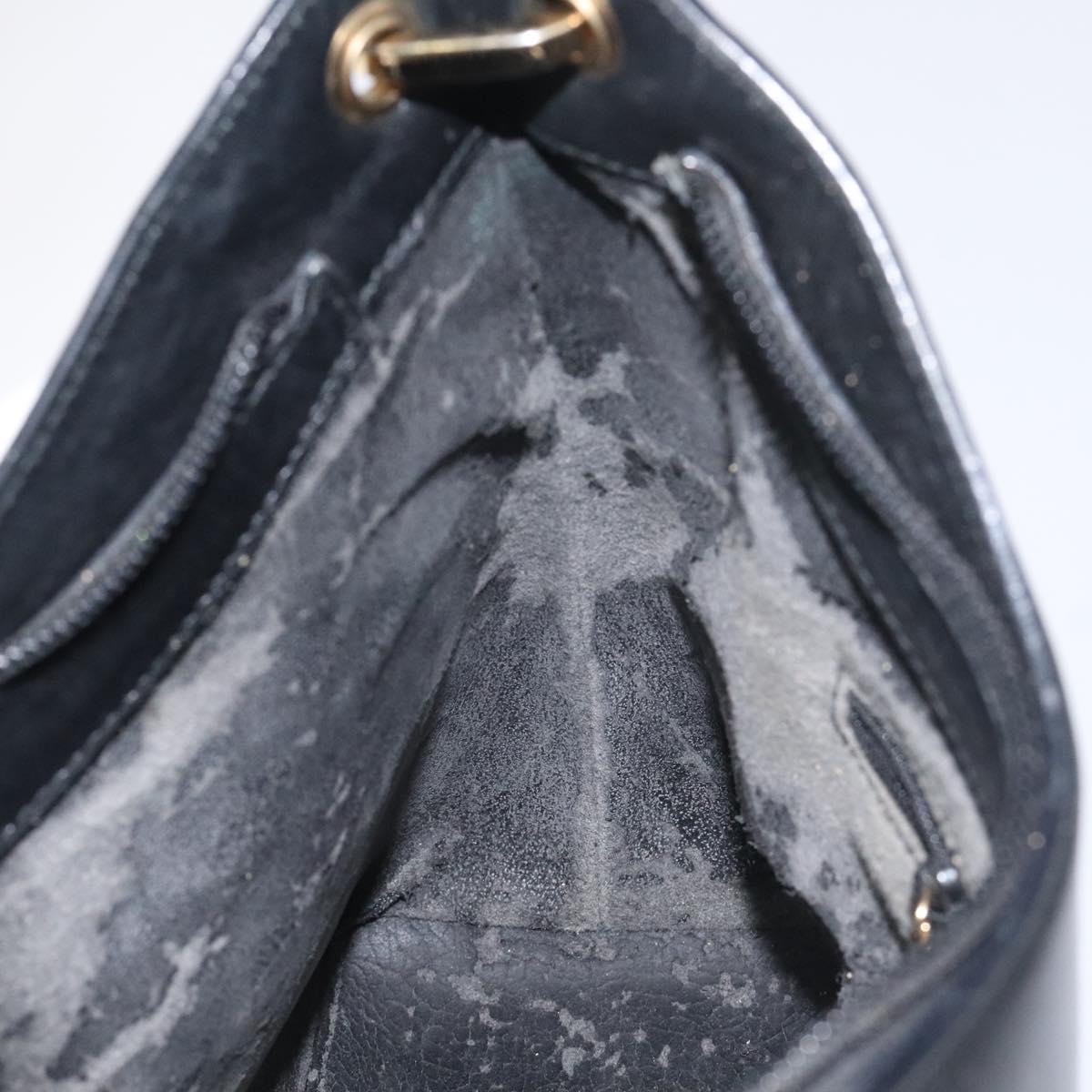 GUCCI Bamboo Hand Bag Leather Black Gold 001 3008 Auth ep9351