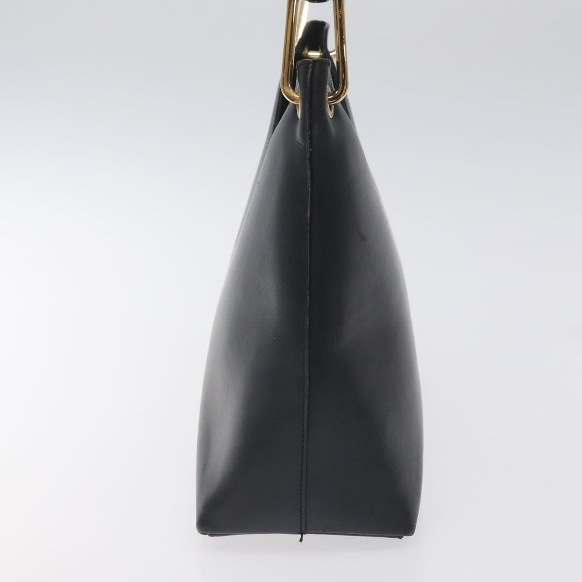 GUCCI Bamboo Hand Bag Leather Black Gold 001 3008 Auth ep9351