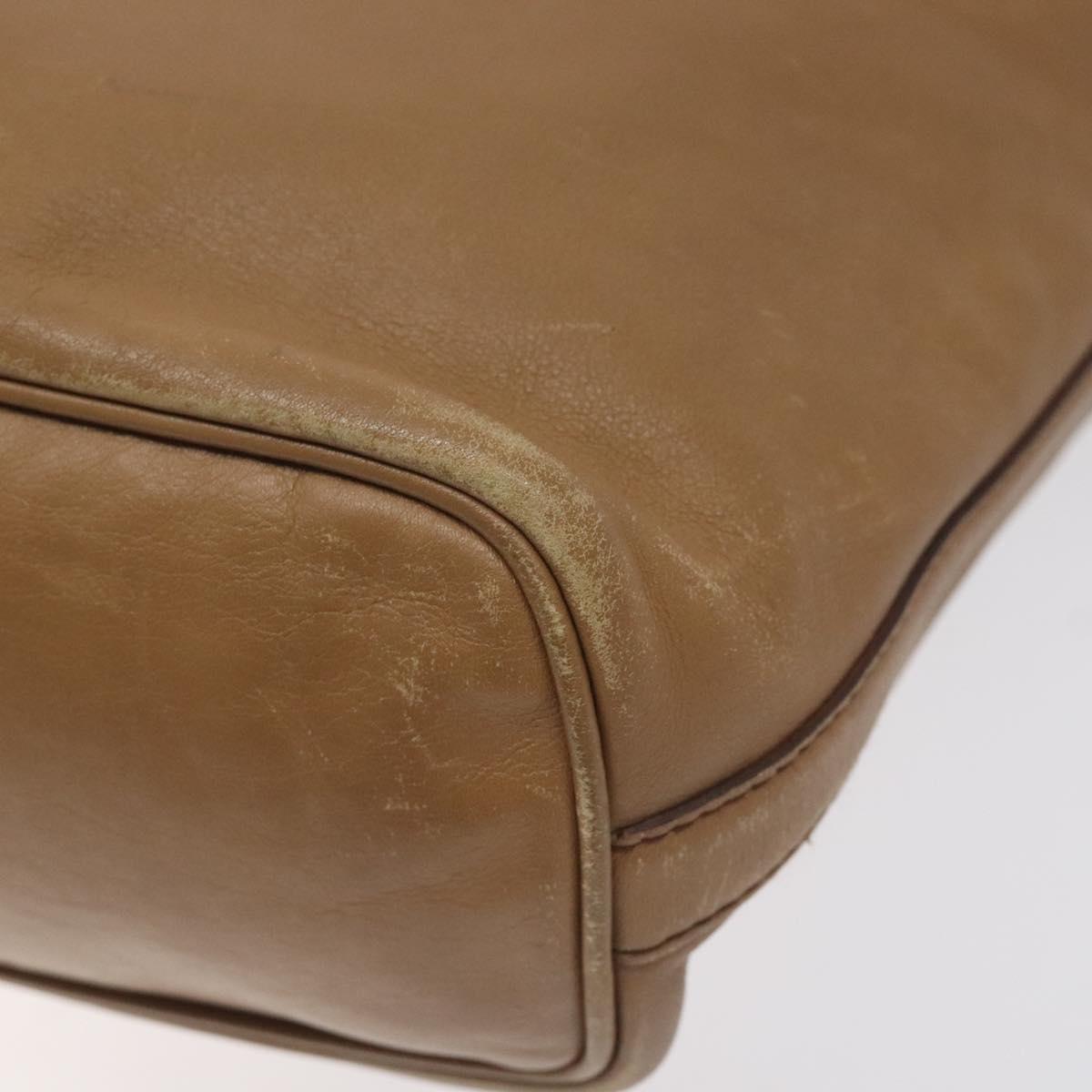 GUCCI Shoulder Bag Leather Brown Gold 001 4288 Auth ep9355