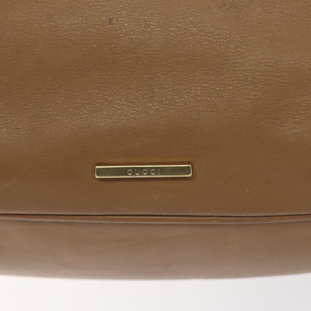 GUCCI Shoulder Bag Leather Brown Gold 001 4288 Auth ep9355