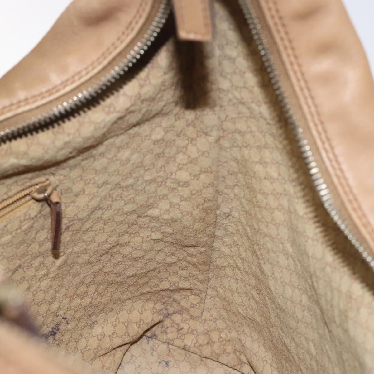 GUCCI Shoulder Bag Leather Brown Gold 001 4288 Auth ep9355