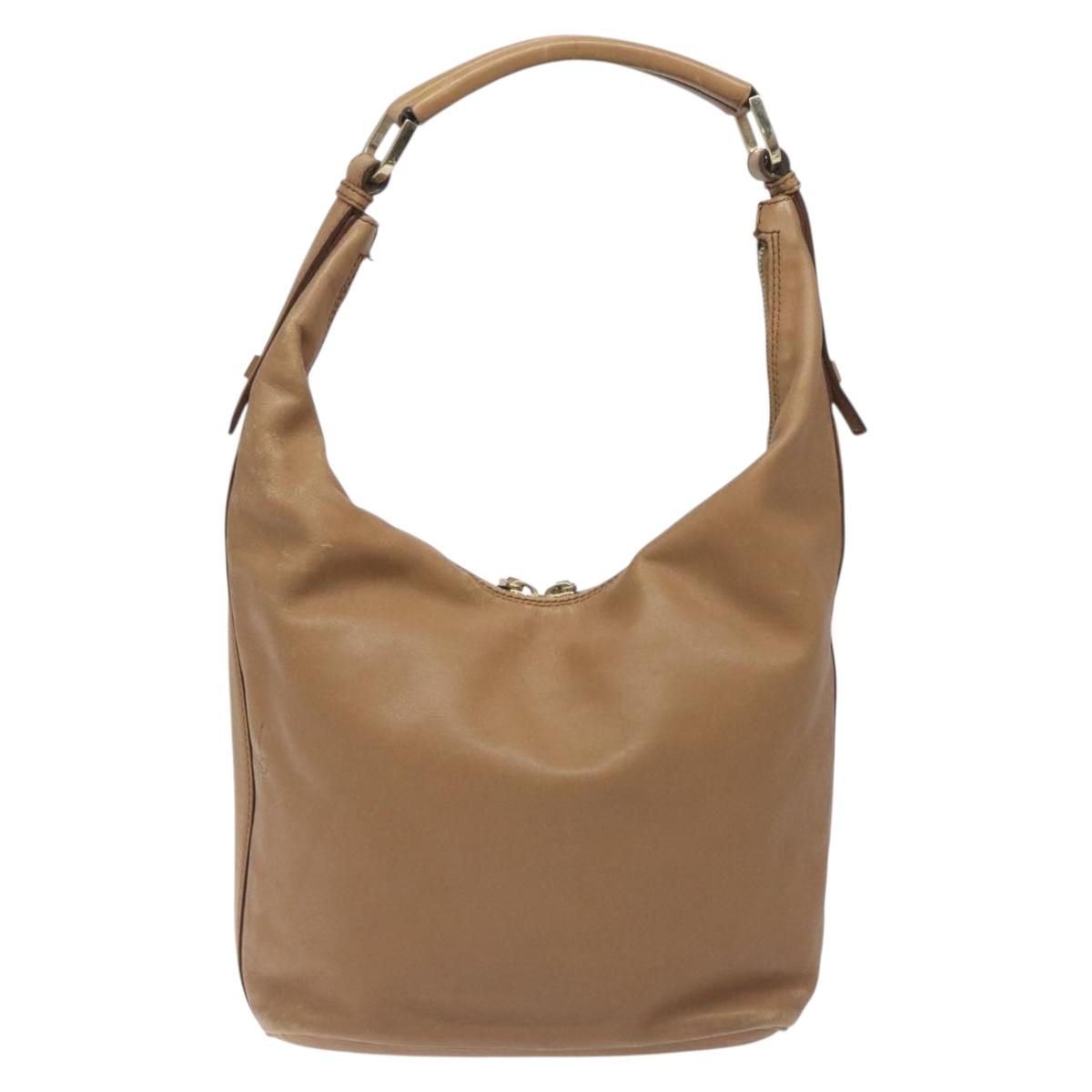 GUCCI Shoulder Bag Leather Brown Gold 001 4288 Auth ep9355