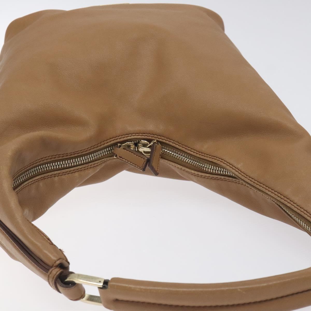 GUCCI Shoulder Bag Leather Brown Gold 001 4288 Auth ep9355