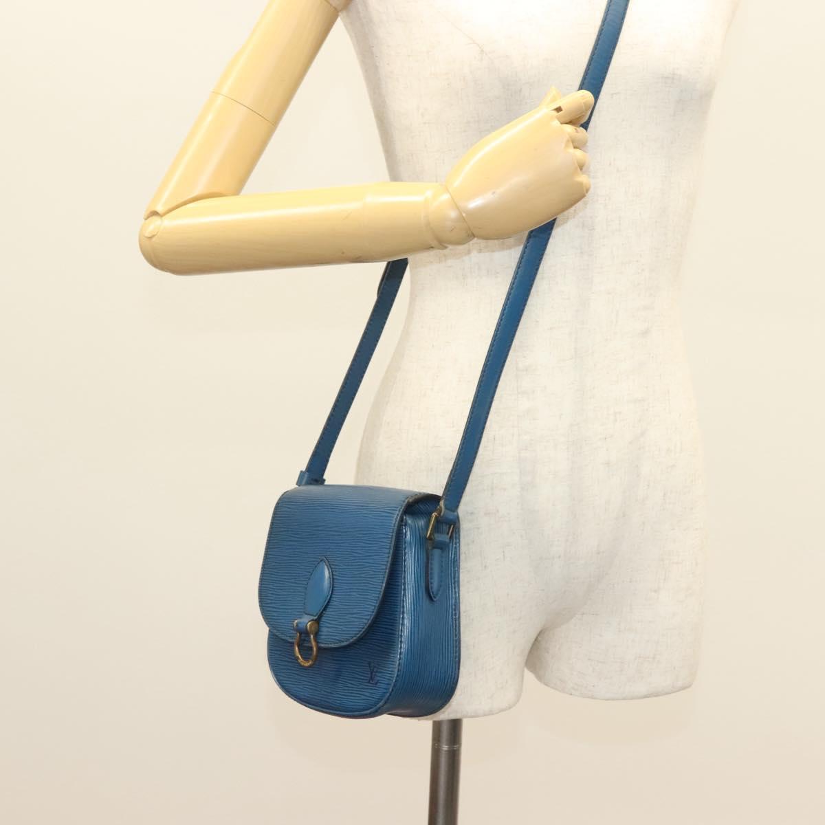 LOUIS VUITTON Epi Saint Cloud PM Shoulder Bag Blue M52195 LV Auth ep9356