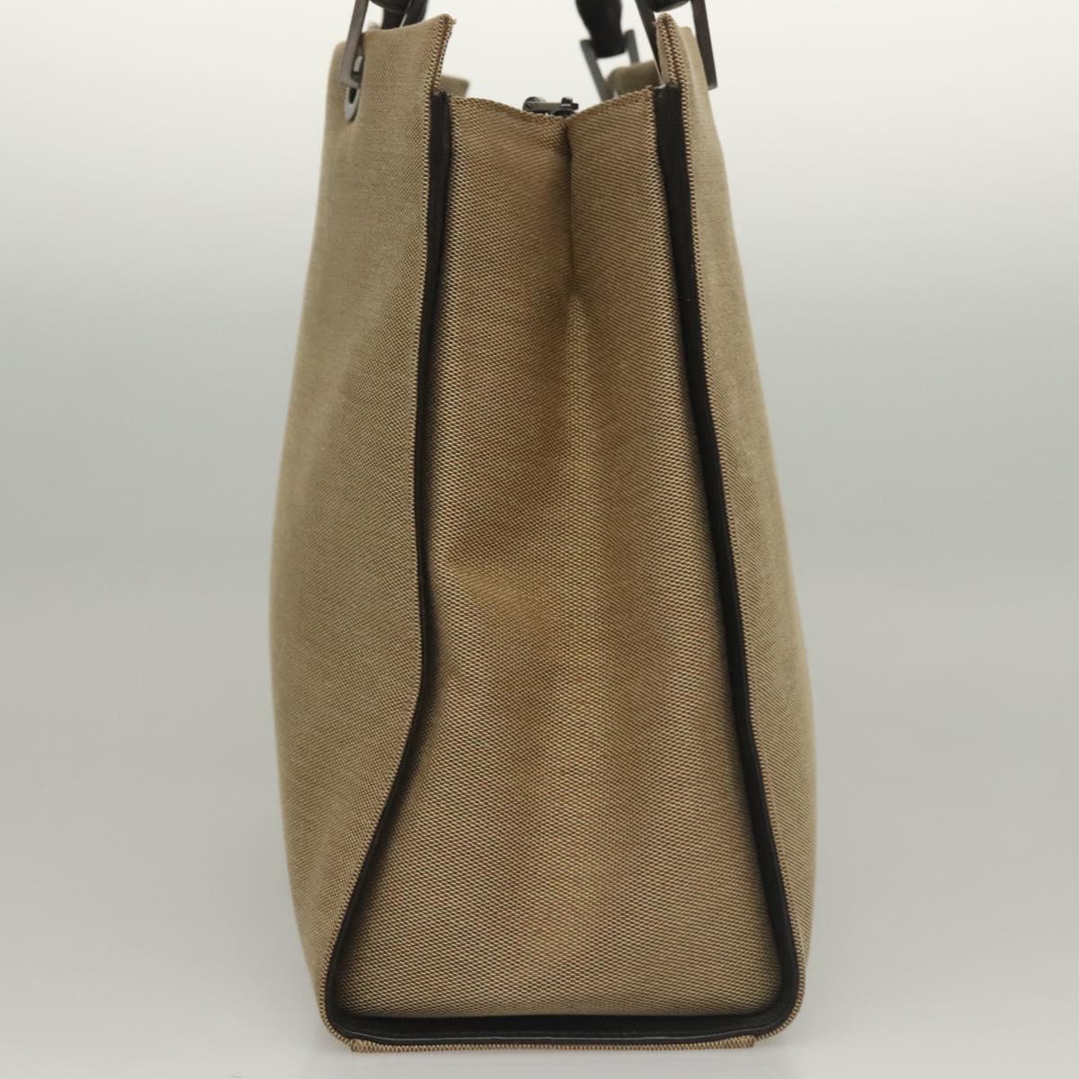 GUCCI Bamboo Hand Bag Canvas Beige 002 1010 2404 Auth ep9368