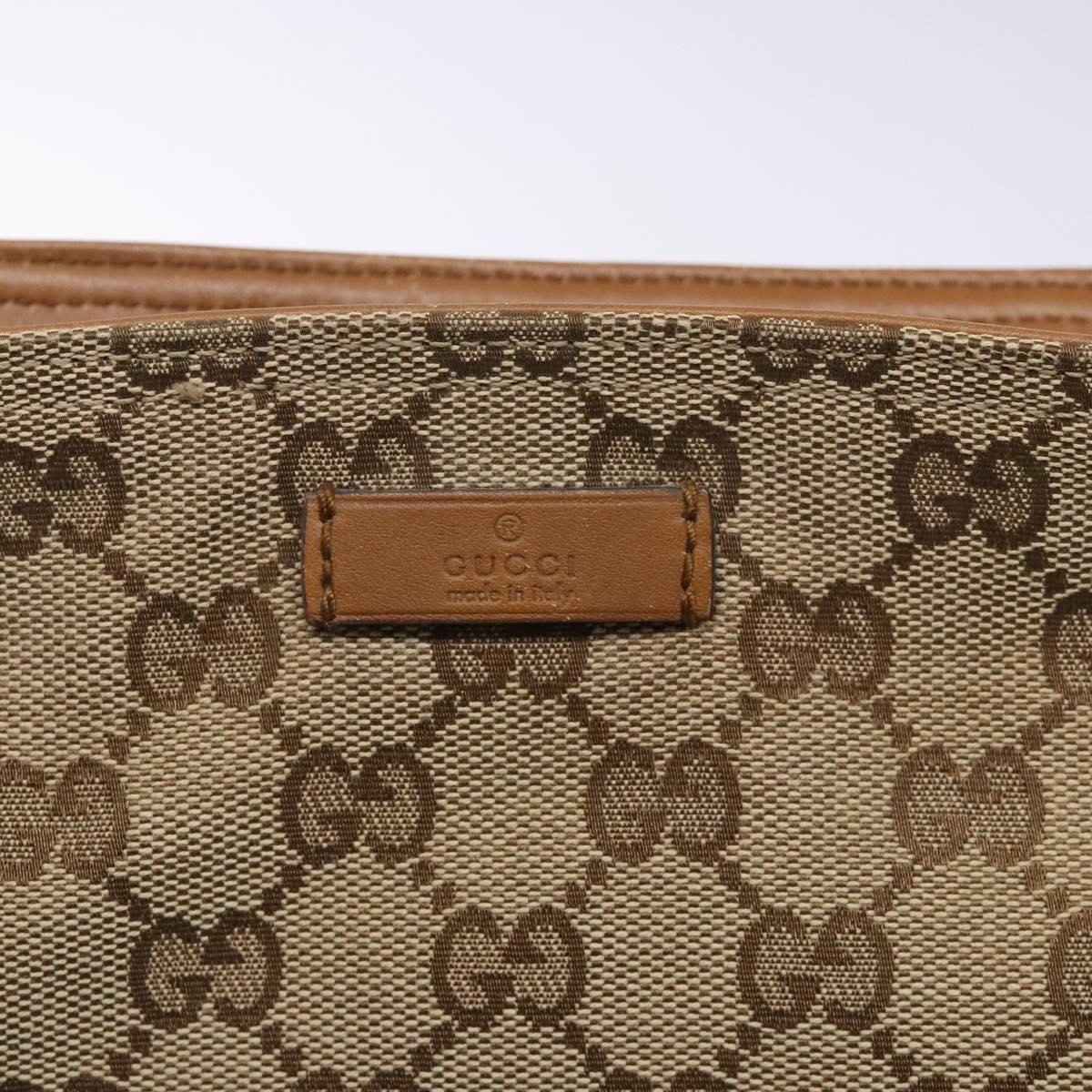 GUCCI GG Canvas Web Sherry Line Shoulder Bag Beige Silver 308930 Auth ep9380