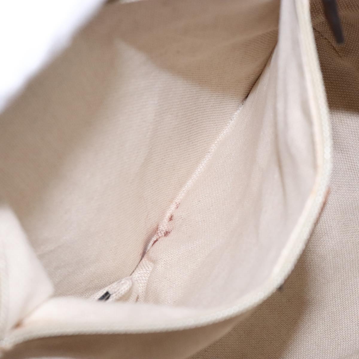 GUCCI GG Canvas Web Sherry Line Shoulder Bag Beige Silver 308930 Auth ep9380