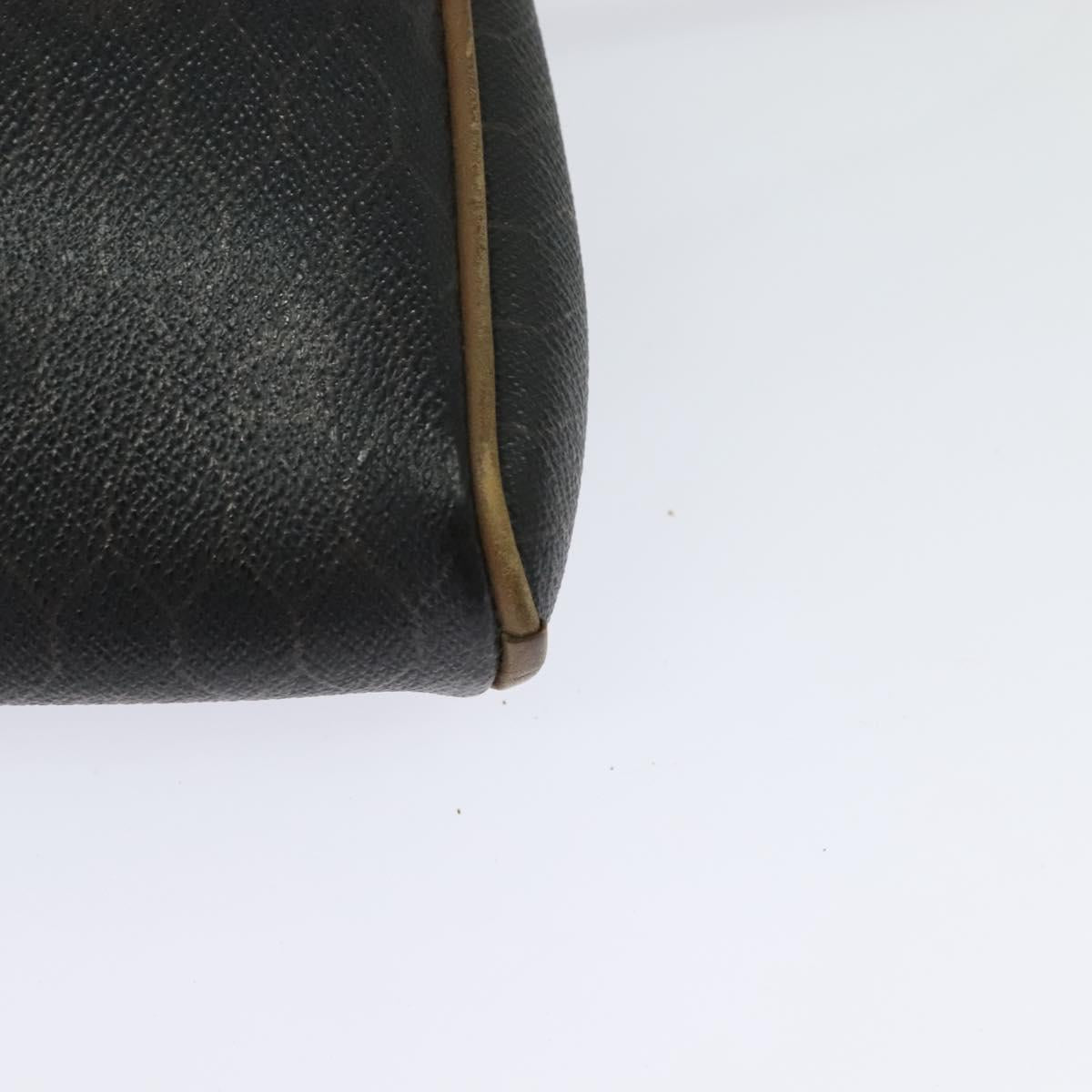 Christian Dior Honeycomb Canvas Shoulder Bag PVC Leather Black Auth ep9393