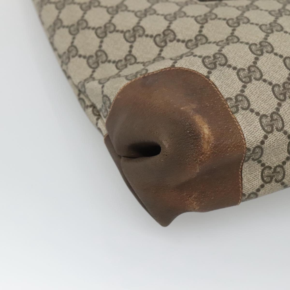 GUCCI GG Supreme Web Sherry Line Tote Bag PVC Beige Auth ep9399