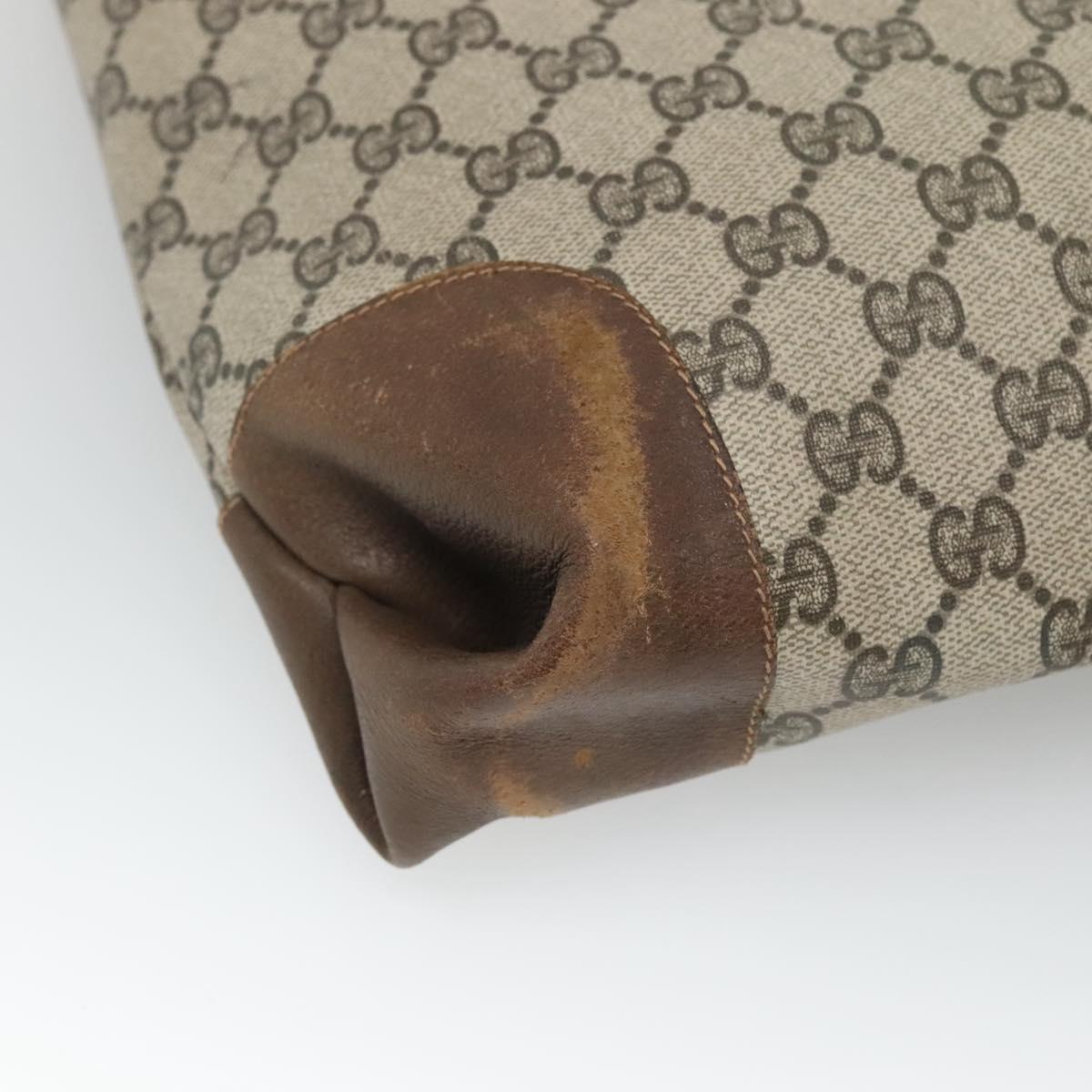 GUCCI GG Supreme Web Sherry Line Tote Bag PVC Beige Auth ep9399