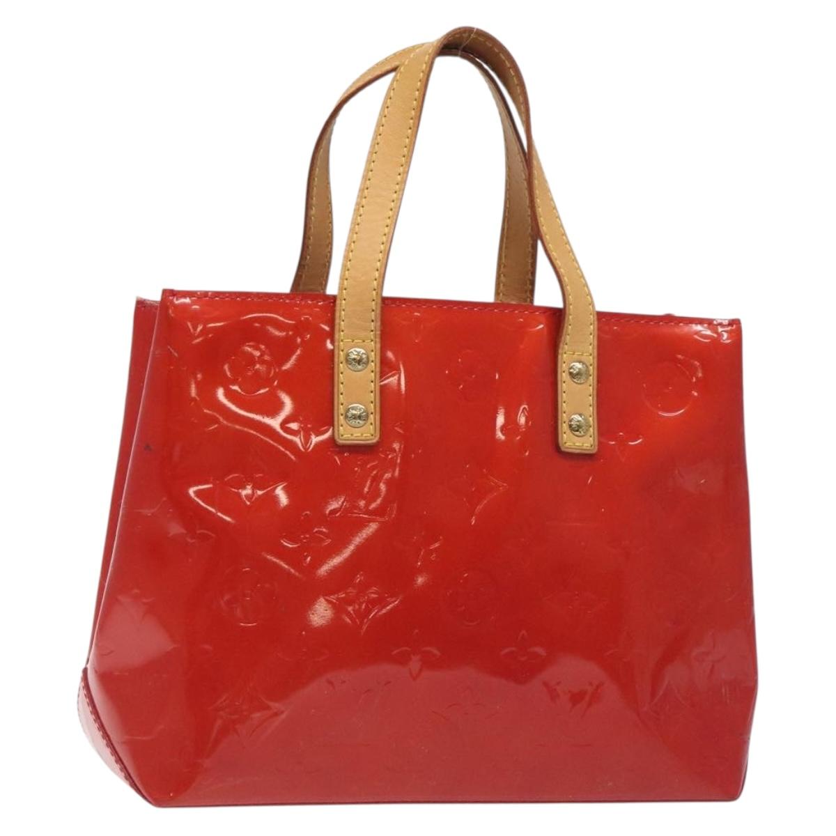 LOUIS VUITTON Monogram Vernis Reade PM Hand Bag Red Rouge M91088 LV Auth ep9401