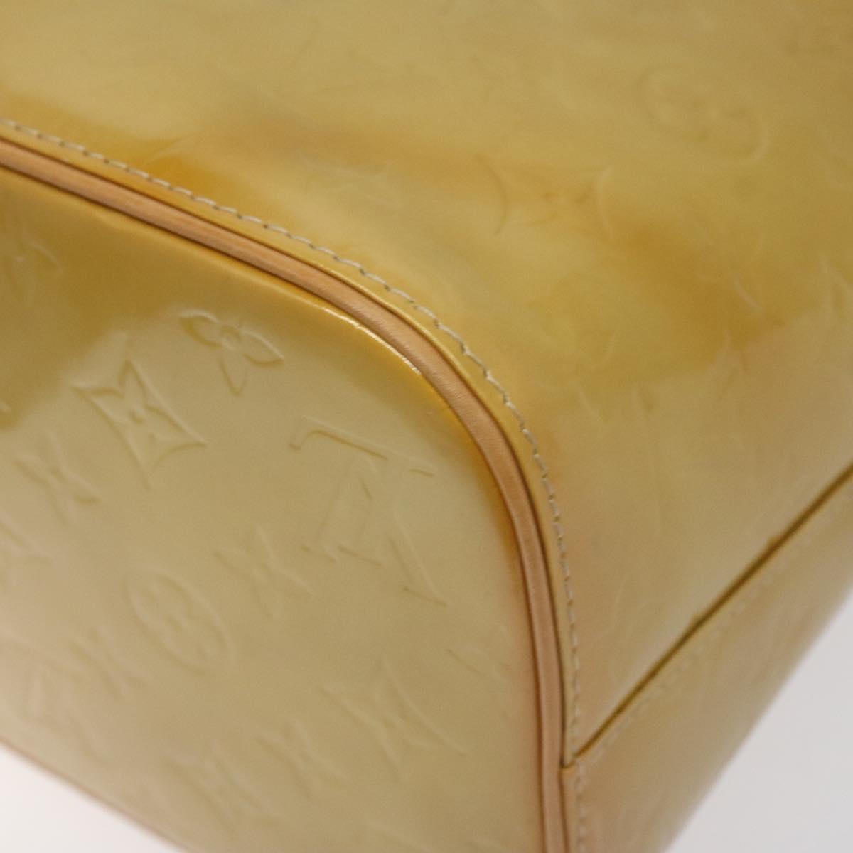 LOUIS VUITTON Monogram Vernis Houston Hand Bag Beige M91004 LV Auth ep9404