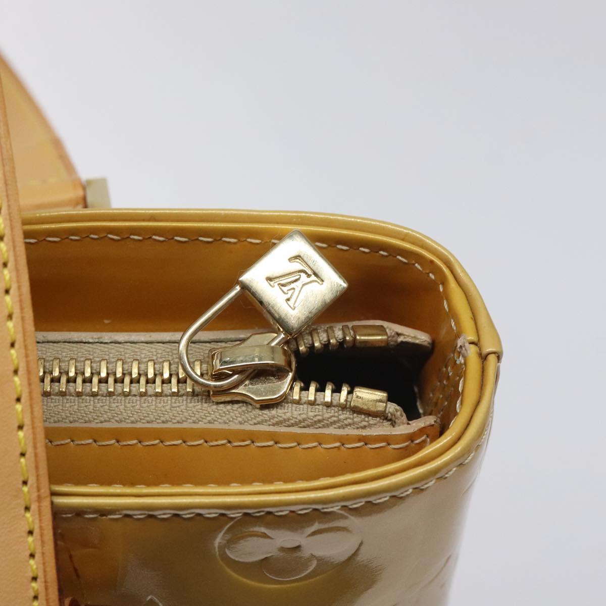 LOUIS VUITTON Monogram Vernis Houston Hand Bag Beige M91004 LV Auth ep9404