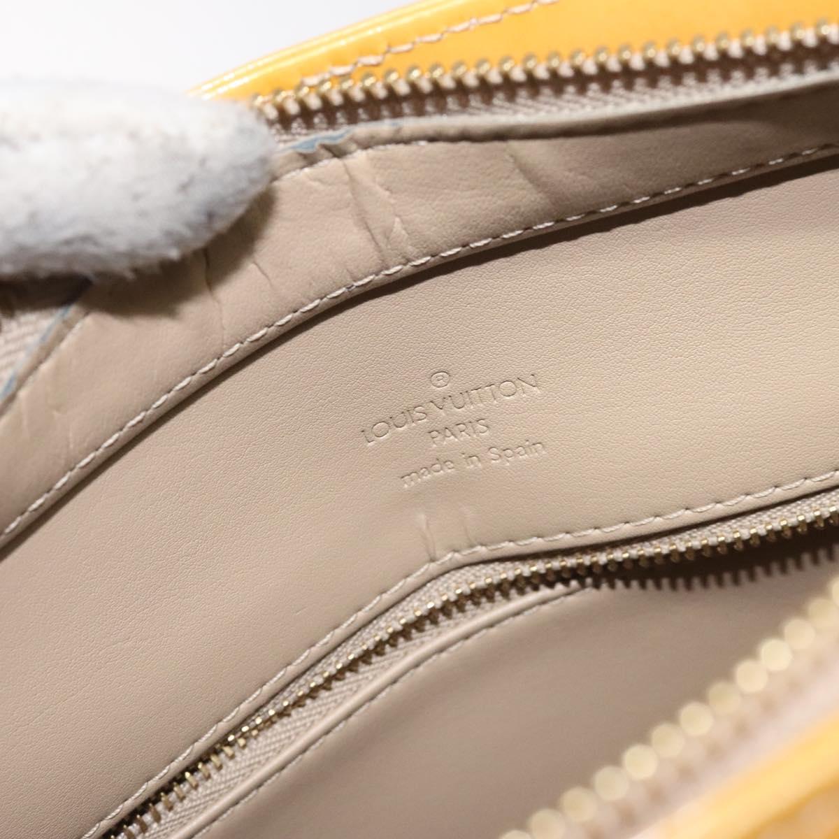 LOUIS VUITTON Monogram Vernis Houston Hand Bag Beige M91004 LV Auth ep9404