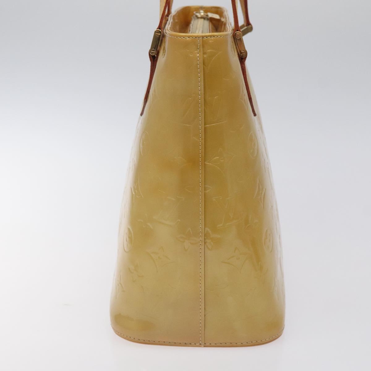 LOUIS VUITTON Monogram Vernis Houston Hand Bag Beige M91004 LV Auth ep9404