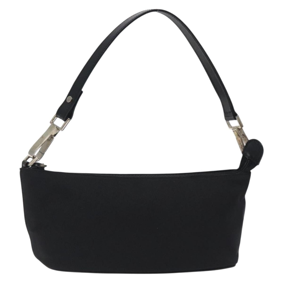 GUCCI Accessory Pouch Canvas Black Silver Auth ep9422