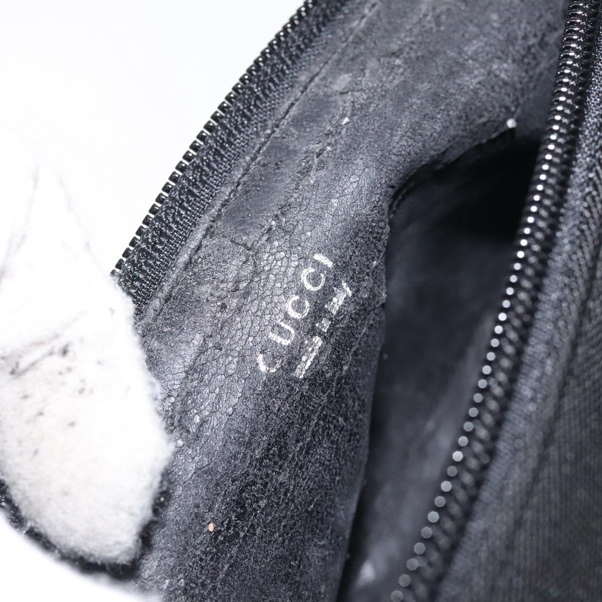 GUCCI Accessory Pouch Canvas Black Silver Auth ep9422