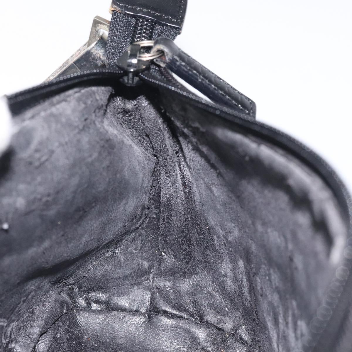 GUCCI Accessory Pouch Canvas Black Silver Auth ep9422