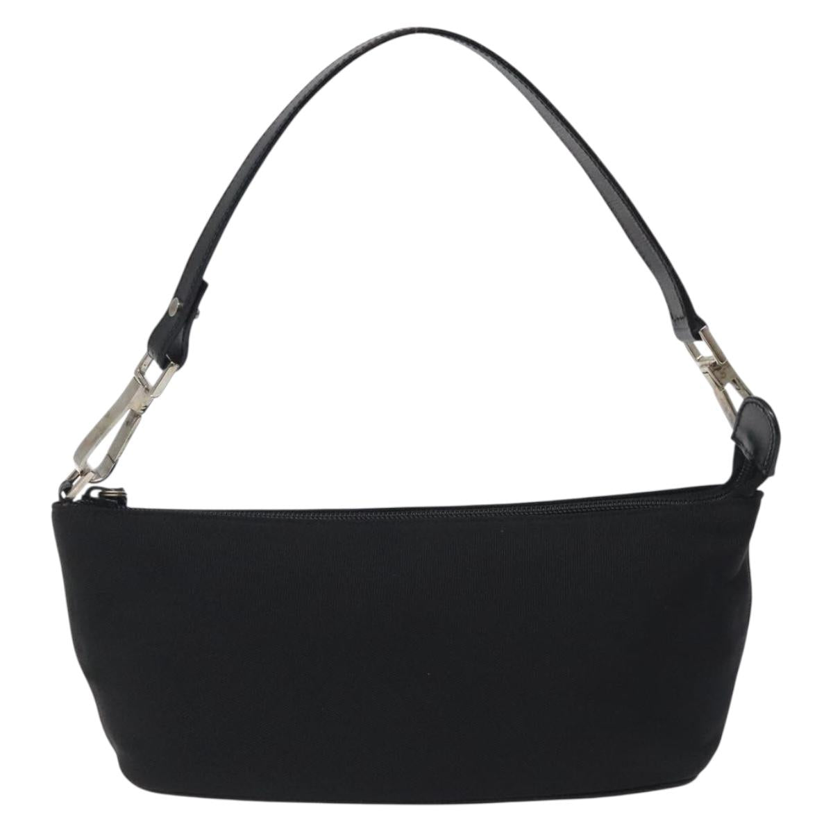 GUCCI Accessory Pouch Canvas Black Silver Auth ep9422
