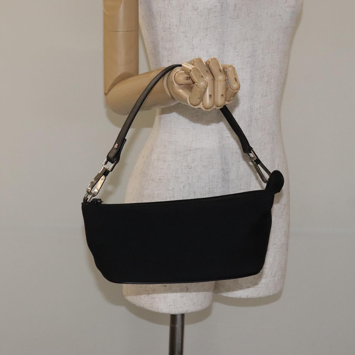 GUCCI Accessory Pouch Canvas Black Silver Auth ep9422
