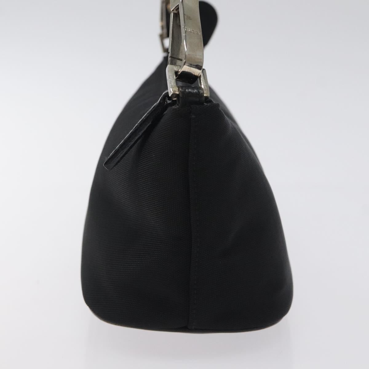 GUCCI Accessory Pouch Canvas Black Silver Auth ep9422