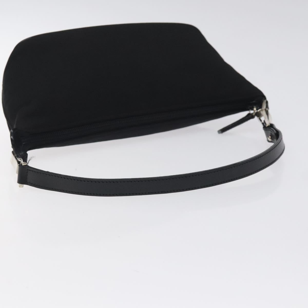 GUCCI Accessory Pouch Canvas Black Silver Auth ep9422