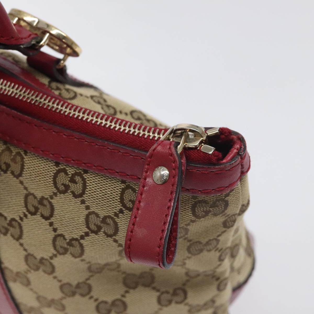 GUCCI GG Canvas Lovely Hand Bag Beige Gold 257069 Auth ep9430