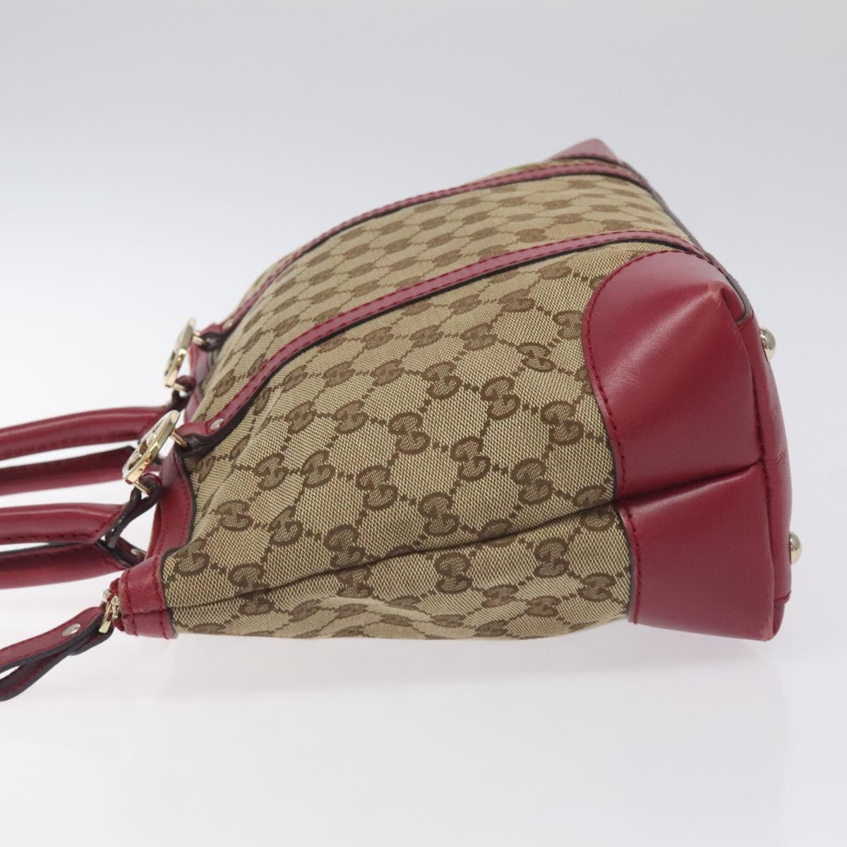 GUCCI GG Canvas Lovely Hand Bag Beige Gold 257069 Auth ep9430