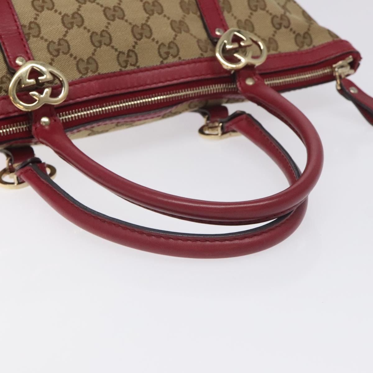 GUCCI GG Canvas Lovely Hand Bag Beige Gold 257069 Auth ep9430