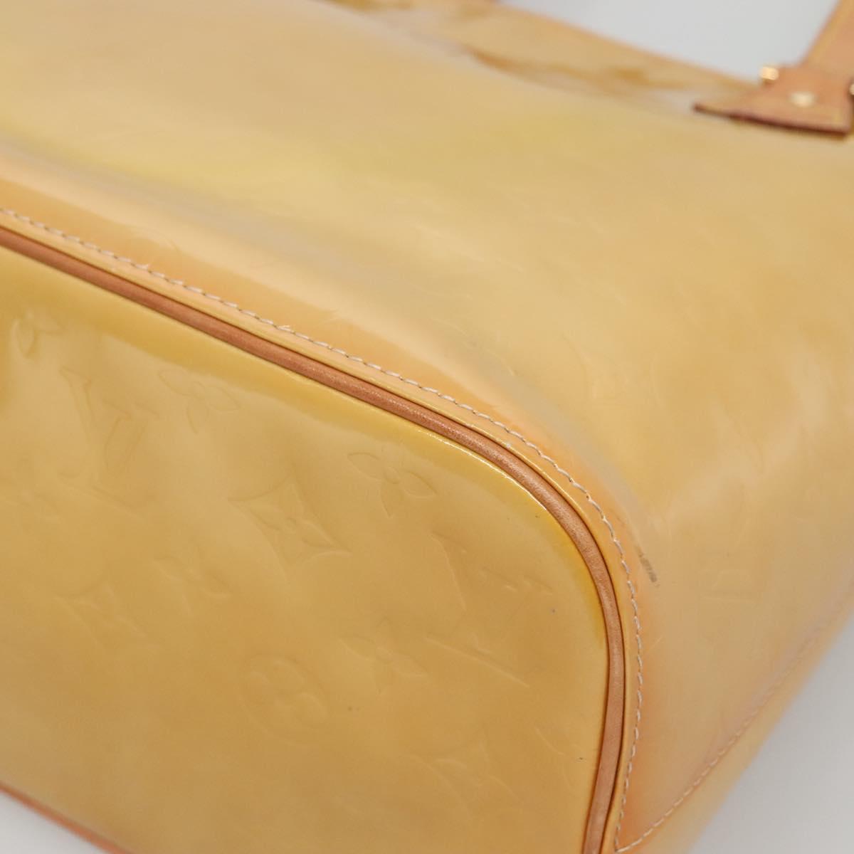 LOUIS VUITTON Monogram Vernis Houston Hand Bag Beige M91004 LV Auth ep9433