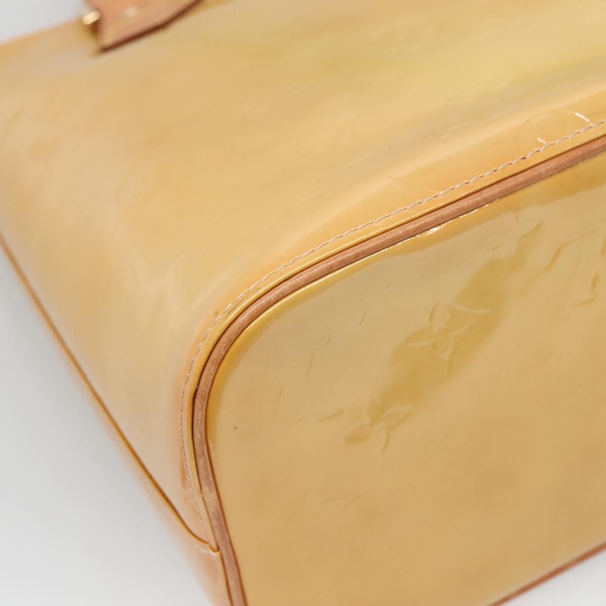 LOUIS VUITTON Monogram Vernis Houston Hand Bag Beige M91004 LV Auth ep9433