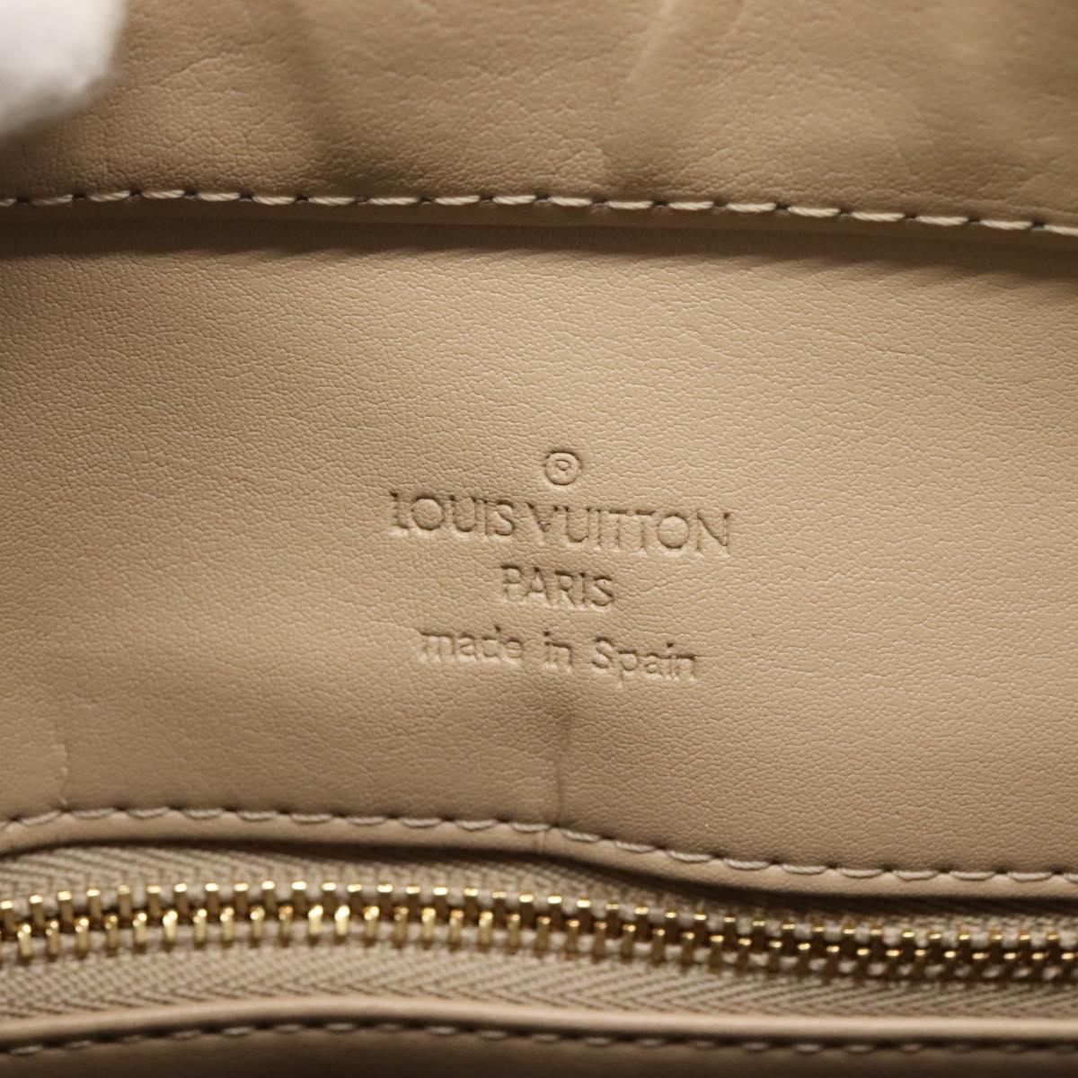 LOUIS VUITTON Monogram Vernis Houston Hand Bag Beige M91004 LV Auth ep9433