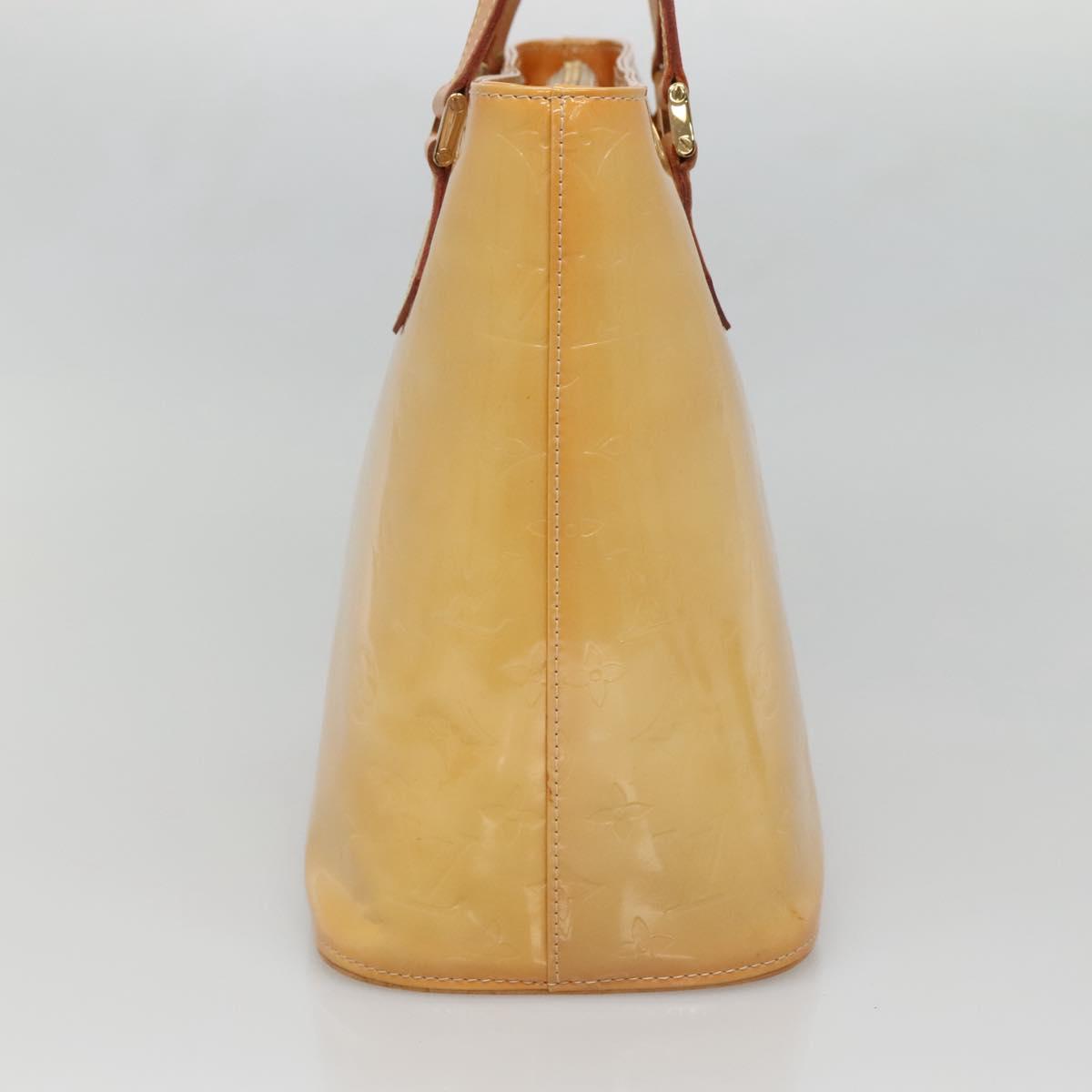 LOUIS VUITTON Monogram Vernis Houston Hand Bag Beige M91004 LV Auth ep9433