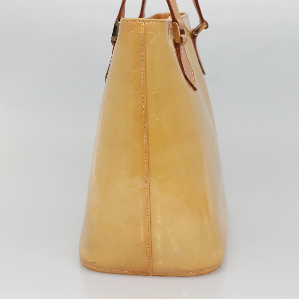 LOUIS VUITTON Monogram Vernis Houston Hand Bag Beige M91004 LV Auth ep9433
