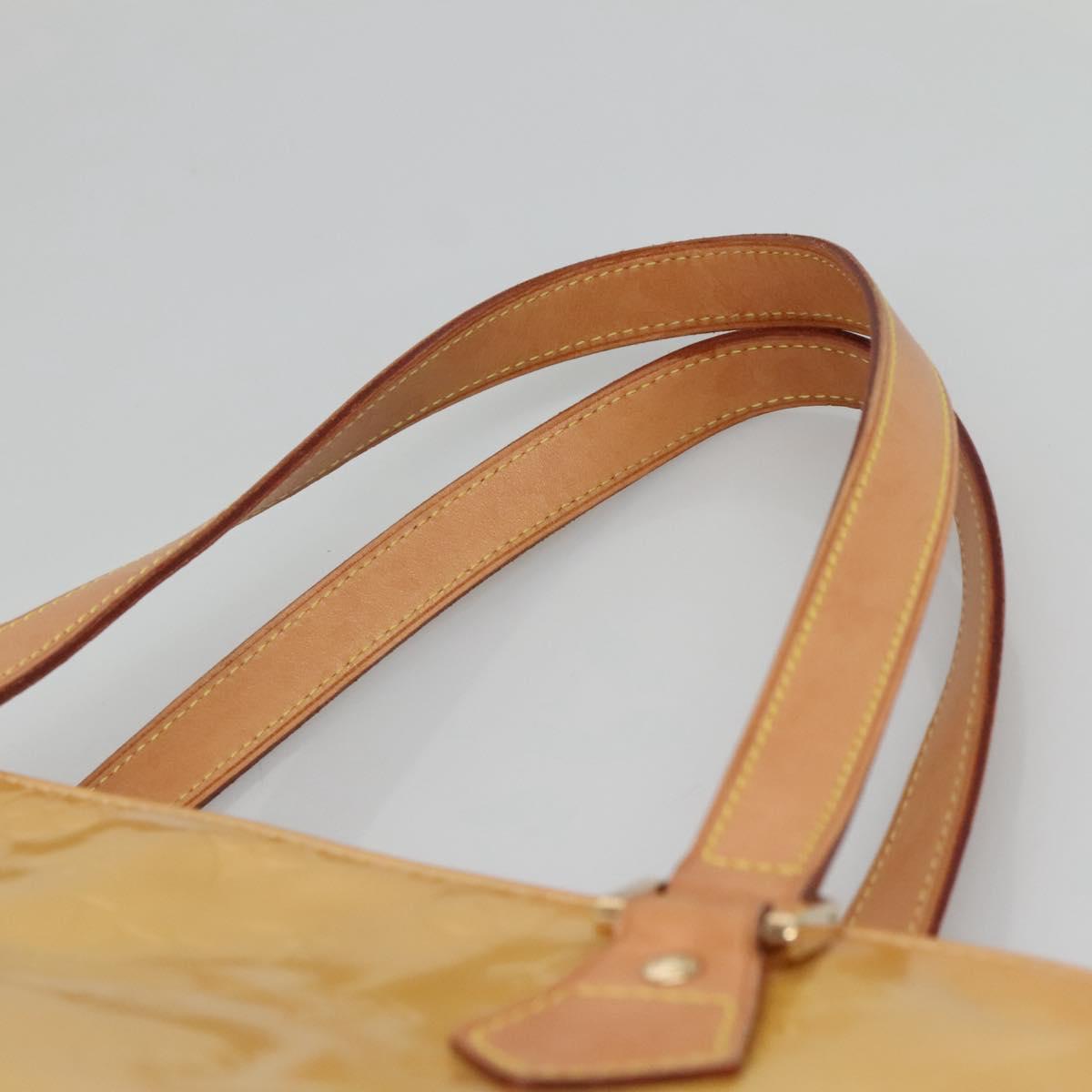 LOUIS VUITTON Monogram Vernis Houston Hand Bag Beige M91004 LV Auth ep9433