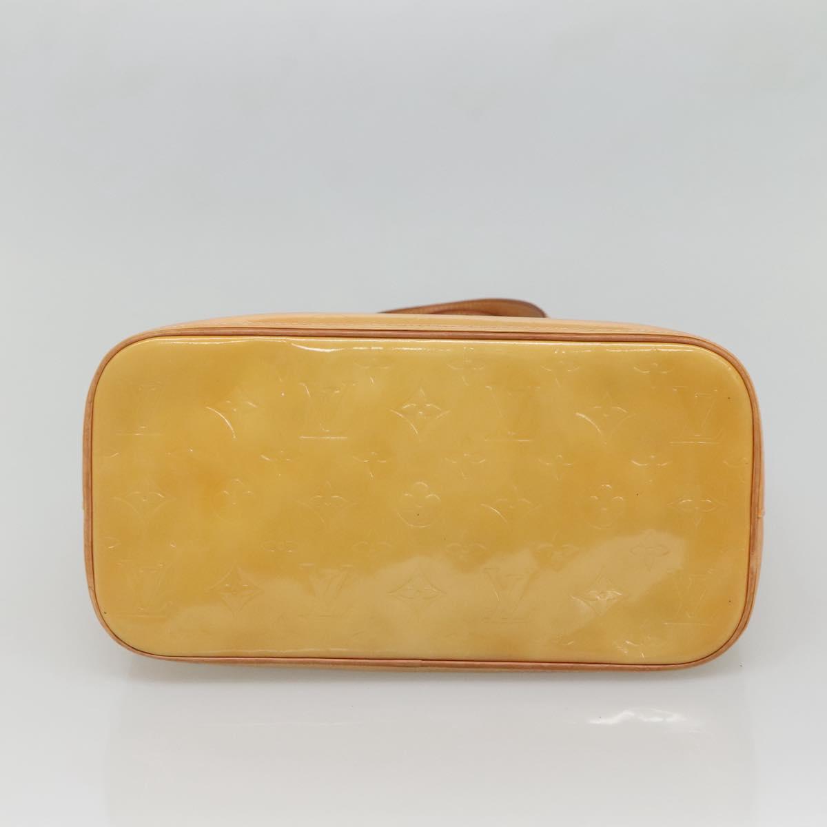 LOUIS VUITTON Monogram Vernis Houston Hand Bag Beige M91004 LV Auth ep9433