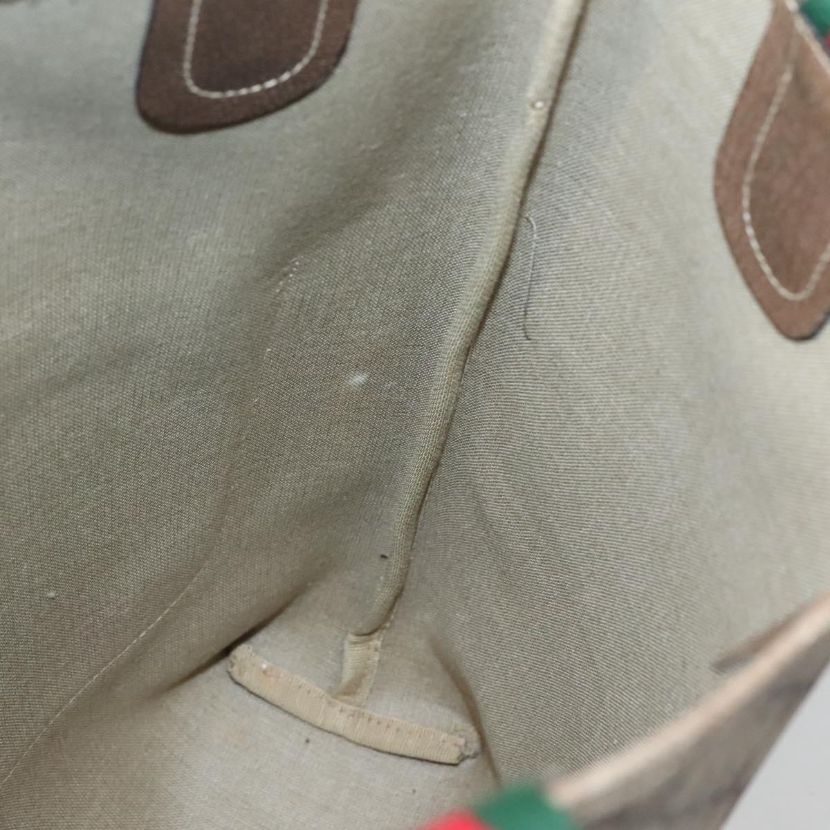 GUCCI GG Supreme Web Sherry Line Tote Bag PVC Beige Gold 39 02 0031 Auth ep9436